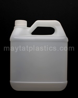 4 Litre Flat Broad Bottle with Handle, HDPE
