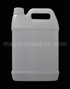5 Litre Flat Bottle with Handle, HDPE